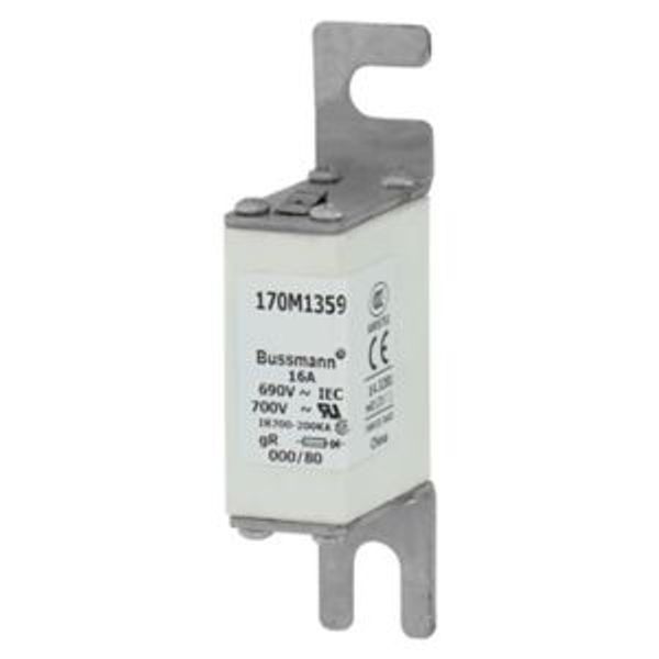 Fuse-link, high speed, 16 A, AC 690 V, DIN 000, 21 x 40 x 100 mm, gR, DIN, IEC, single indicator image 5