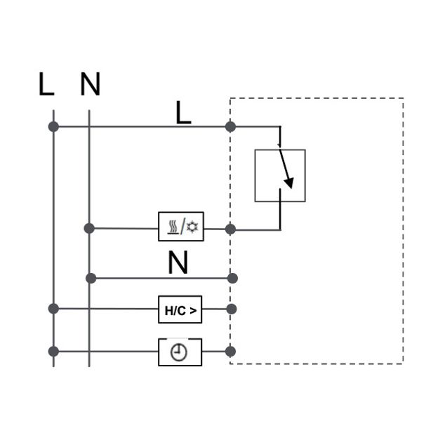 UP room controller, RAL9016 glossy 55x55, 5-30C, AC 230V, triac output, switchable 5 actuators each 3W, change-over input, TA 3.5K, LED displays image 4