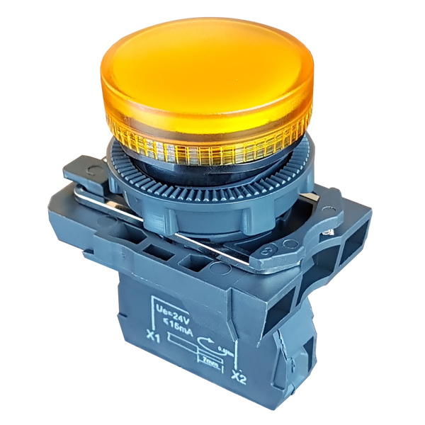 LED indicator lamp LM24 yellow 24V AC/DC (M-type) image 1