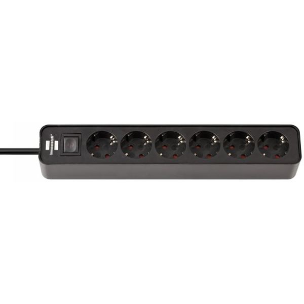 Ecolor Extension Socket 6-way black 1.5m H05VV-F 3G1.5 image 1