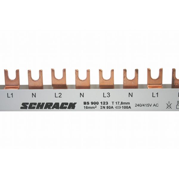 Busbar 4-pole, L1/N/L2/N/L3/N, 10mmý, 1m image 1