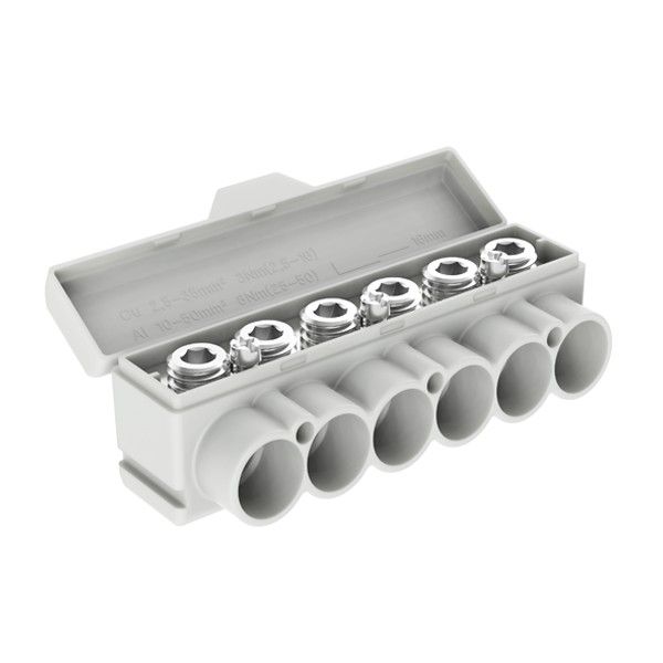 SLT50-6-3 grey Al 10-50/Cu 2.5-35 + 3x2,5mm2 1000V Distribution block image 1