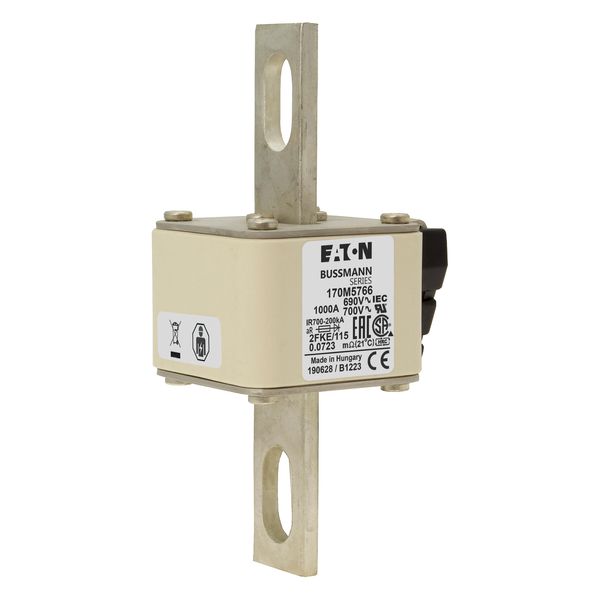 Fuse-link, high speed, 1000 A, AC 690 V, size 2, 61 x 77 x 135 mm, aR, IEC, UL, single indicator image 17