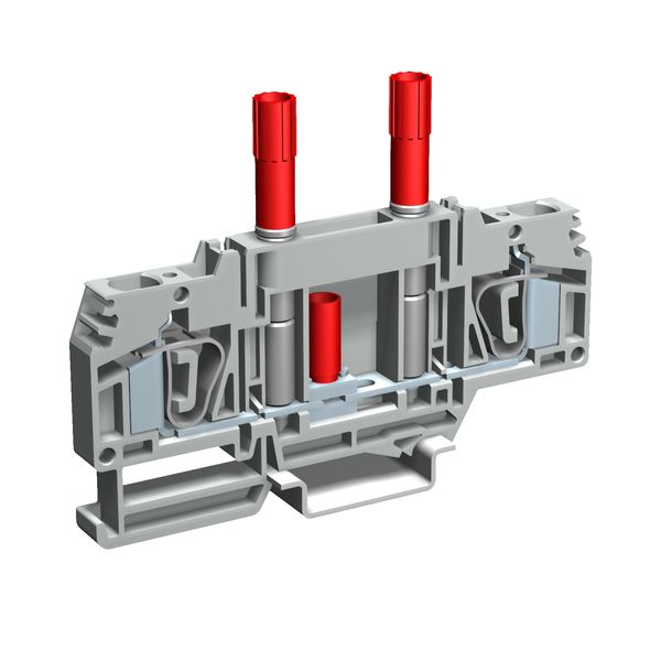 Sping-clamp disconnector terminal 6mm2 for voltmetric circuit, grey color image 1