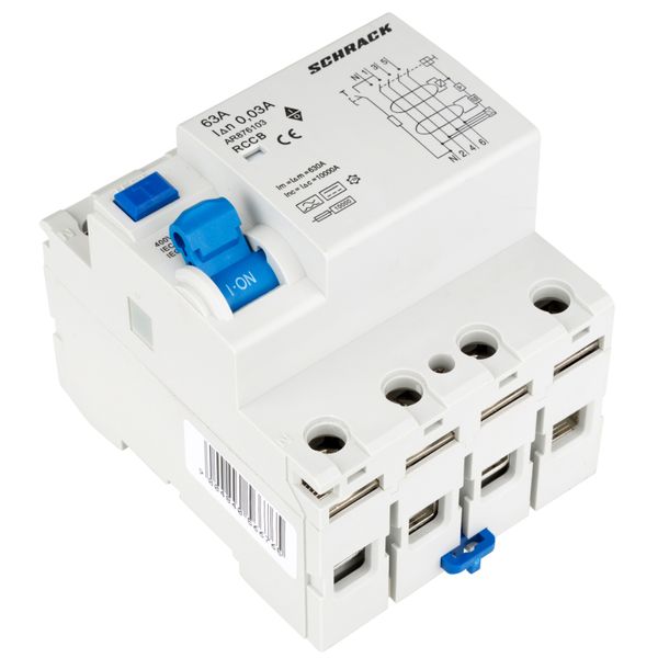 Residual Current Circuit Breaker 10kA, 63A, 4-pole, 30mA, B image 3