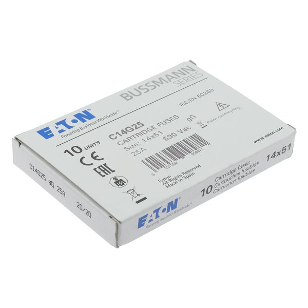 Fuse-link, LV, 25 A, AC 690 V, 14 x 51 mm, gL/gG, IEC image 14