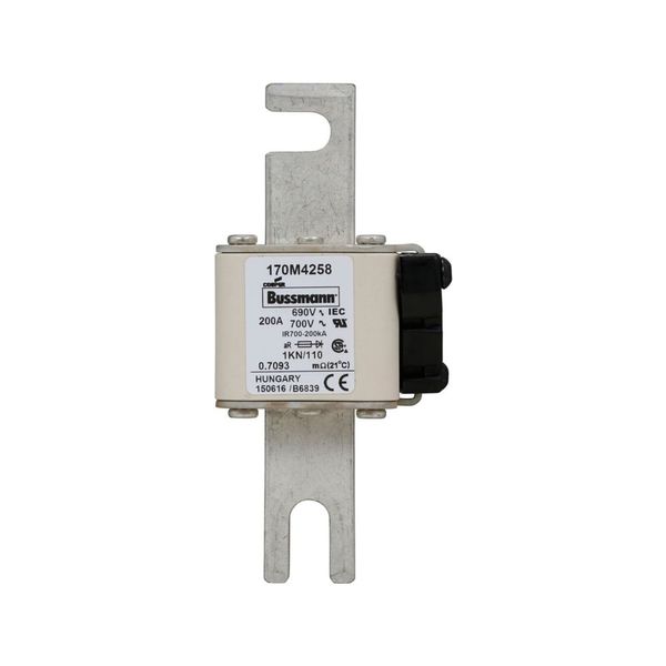 Fuse-link, high speed, 200 A, AC 690 V, DIN 1, 53 x 69 x 138 mm, aR, DIN, IEC, single indicator image 13