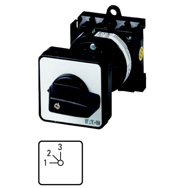 Step switches, T0, 20 A, rear mounting, 2 contact unit(s), Contacts: 3, 45 °, maintained, Without 0 (Off) position, 1-3, Design number 8230 image 1