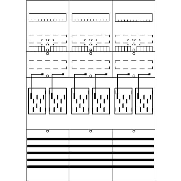 BF37M6 Meter panel, Field width: 3, Rows: 0, 1050 mm x 750 mm x 160 mm, IP2XC image 17