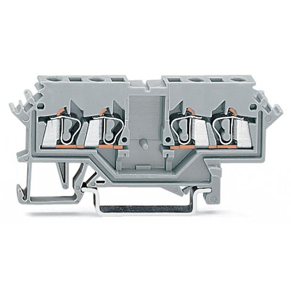 Double potential terminal block 2.5 mm² lateral marker slots gray image 2