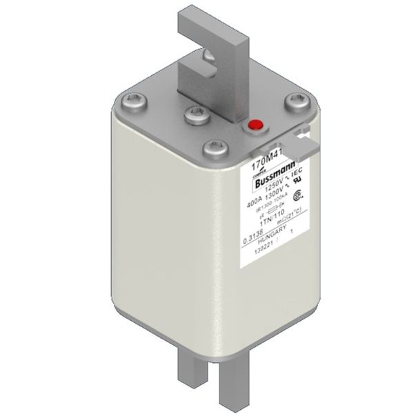 Fuse-link, high speed, 400 A, AC 1250 V, size 1, 53 x 66 x 138 mm, aR, DIN, IEC, type T indicator image 3