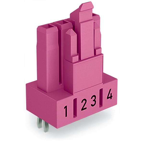 Socket for PCBs straight 4-pole pink image 3