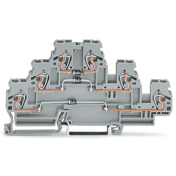 Component terminal block triple-deck with 3 diodes 1N4007 gray image 4