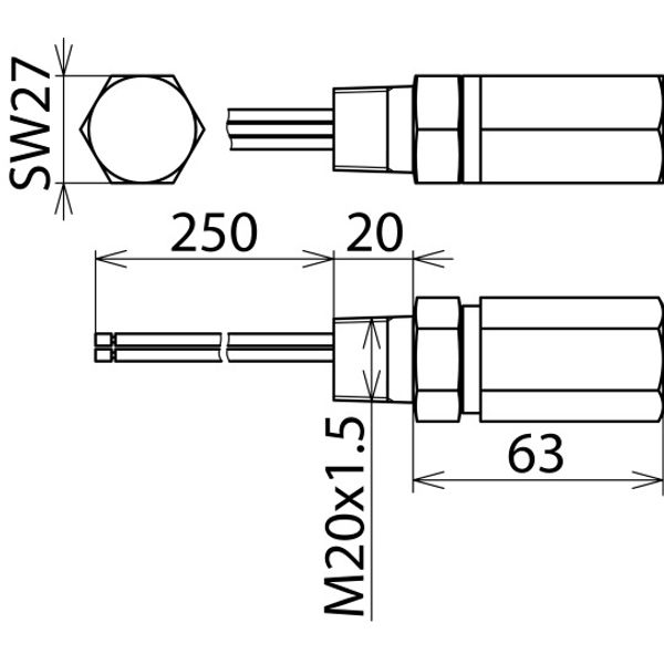 Surge arrester DEHNpipe Ex (d) with M20x1.5 male thread image 2