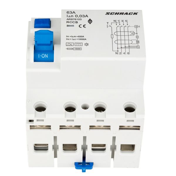 Residual Current Circuit Breaker 10kA, 63A, 4-pole, 30mA, B image 9