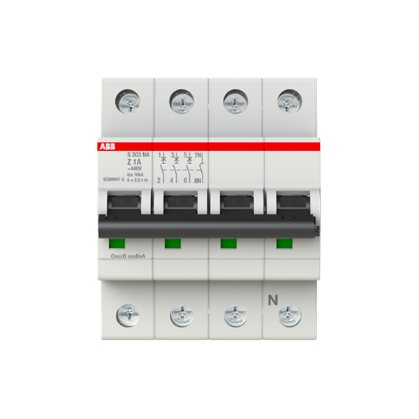 S203-D25NA Miniature Circuit Breaker - 3+NP - D - 25 A image 3