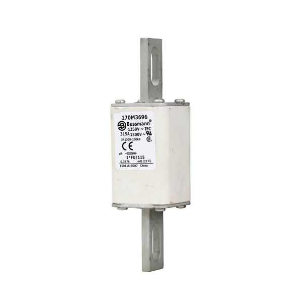 Fuse-link, high speed, 315 A, AC 1250 V, compact size 1, 45 x 45 x 156 mm, aR, IEC, UL image 7