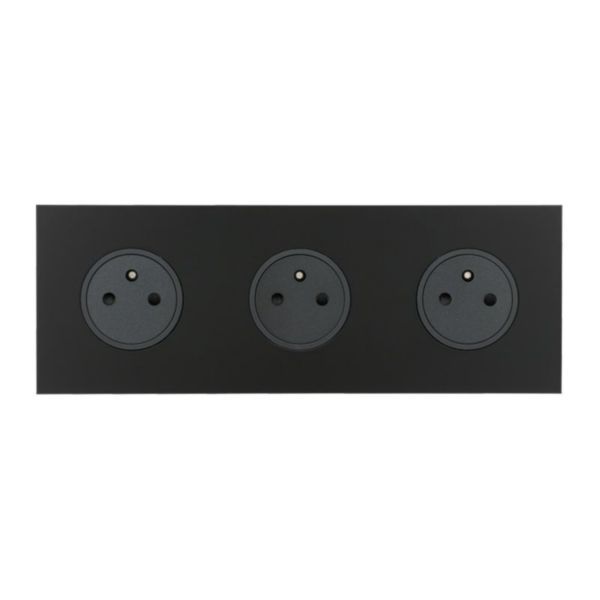 67837 Art d'Arnould universe Epure 2P+E power socket, RJ45 socket and television socket - matte black image 1