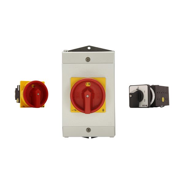 Main switch, T5B, 63 A, flush mounting, 4 contact unit(s), 6 pole, 1 N/O, 1 N/C, STOP function, With black rotary handle and locking ring image 9