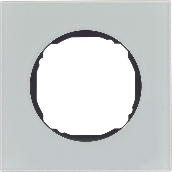 Frame 1gang, flat, R.8 glass polar white image 1