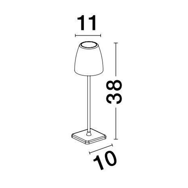 Sandy Rust Brown Die-Casting Aluminium & Acrylic LED 2 Watt 207Lm 3000K IP54 Beam Angle 62O DC 5 Volt Switch On/Off USB Wire D: 11 W: 11 H: 38 cm image 1