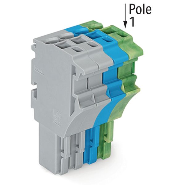 1-conductor female connector Push-in CAGE CLAMP® 4 mm² gray/blue/green image 2