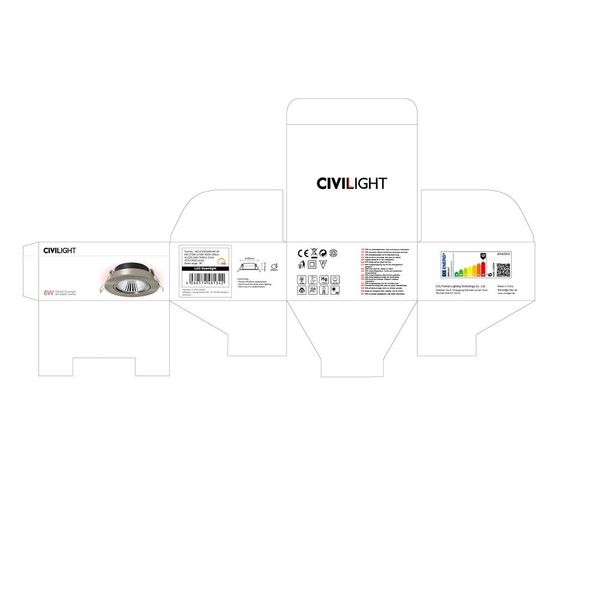 Downlight slim 200-240V  6W 2700-2100K  400Lm 36D D2W nickel image 2