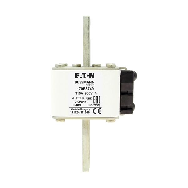 Fuse-link, high speed, 315 A, AC 900 V, DIN 2, aR, DIN, with indicator image 7