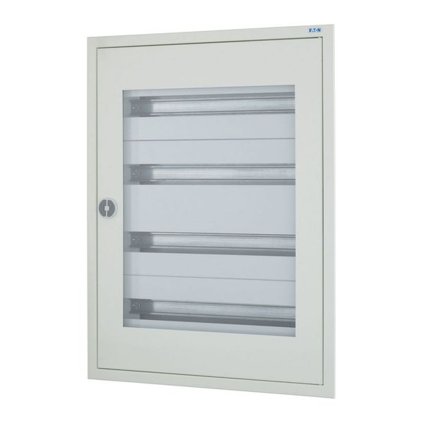 Complete flush-mounted flat distribution board with window, white, 24 SU per row, 4 rows, type P image 4
