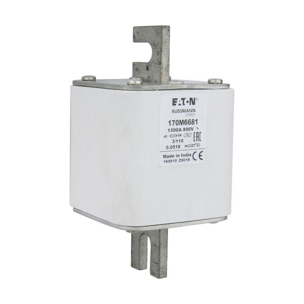 Fuse-link, high speed, 1500 A, AC 800 V, size 3, 76 x 90 x 141 mm, aR, IEC, single indicator image 14