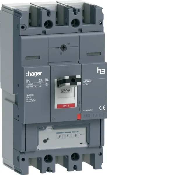 Circuit breaker x630 LSnI 3P-3D 630A 40kA image 1