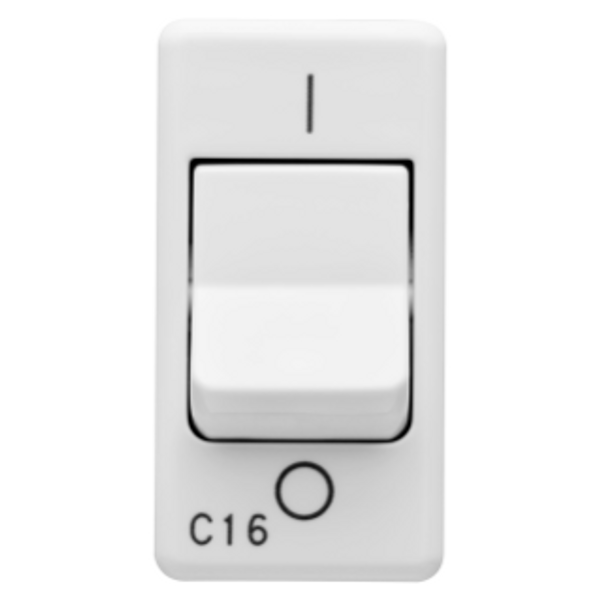 MINIATURE CIRCUIT BREAKER 230V ac - 1P+N 16A 3kA CHARACTERISTIC C - 1 MODULE - SYSTEM WHITE image 1