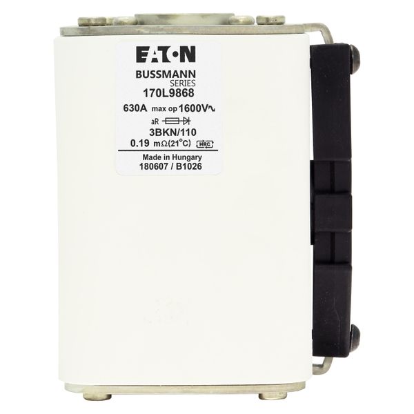 Fuse-link, high speed, 630 A, AC 1600 V, Size 3, 85 x 96 x 112 mm, aR, IEC, single indicator image 6