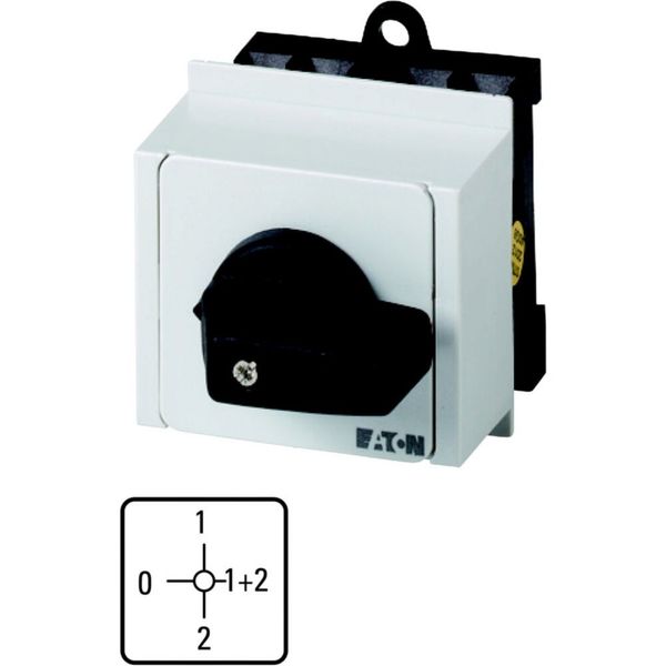 Step switches, T0, 20 A, service distribution board mounting, 1 contact unit(s), Contacts: 2, 90 °, maintained, With 0 (Off) position, 0-1-1+2-2, Desi image 3