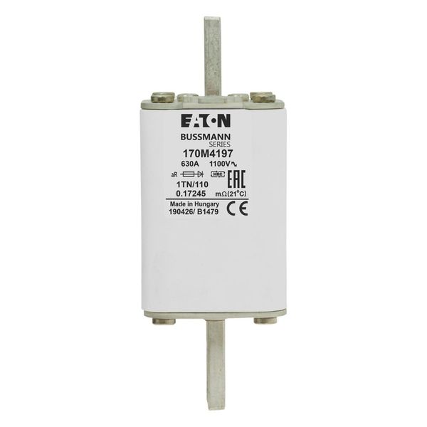 Fuse-link, high speed, 630 A, AC 1100 V, size 1, 53 x 66 x 138 mm, aR, DIN, IEC, single indicator image 7