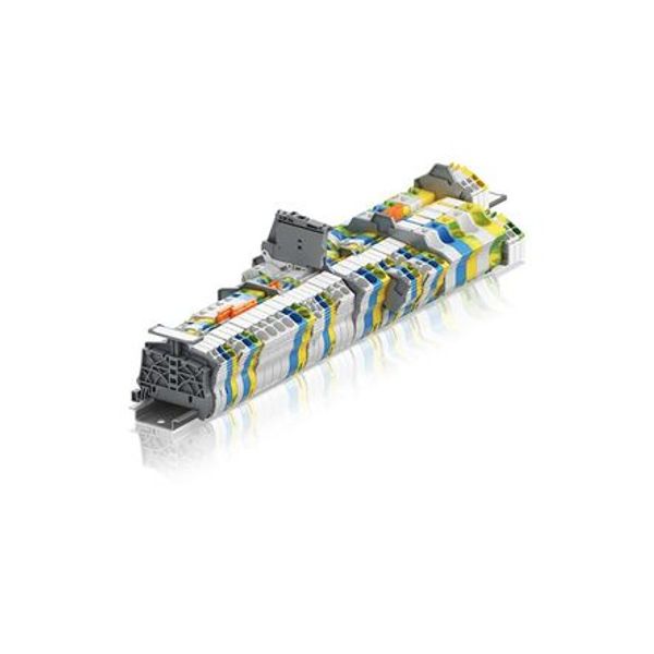 MODULAR TERMINAL BLOCKS, FEED-THROUGH, PI-SPRING TERMINAL BLOCK, BLUE, PRODUCT SPACING .394 IN [10 MM], 2 POSITION, DIN RAIL image 1