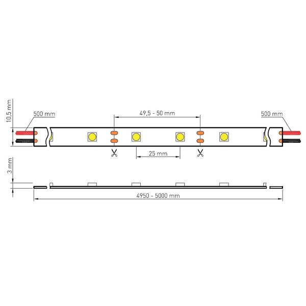 FS 35, NW, Ra=90+, 8W/m, 620lm/m, 24VDC, IP44, l=5m image 4