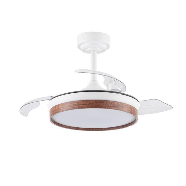 Panam Mini LED Ceiling Fan 46W 5520Lm CCT Dim Folding blades Cherry image 1