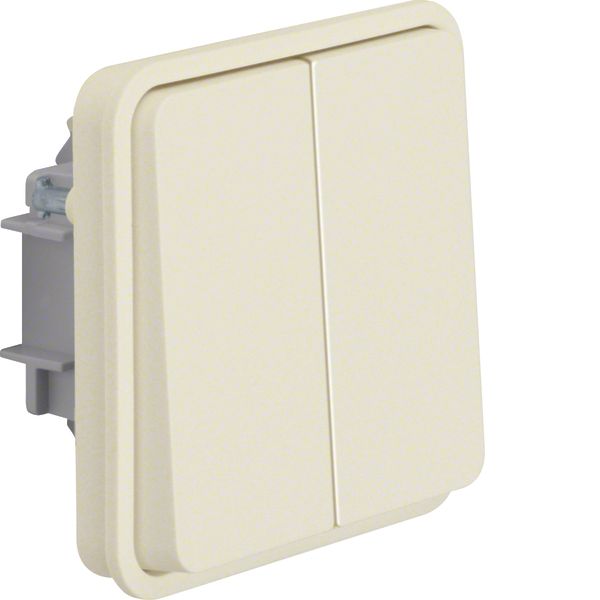 Double change-over switch insert w. rocker 2gang, isolated input term. image 1