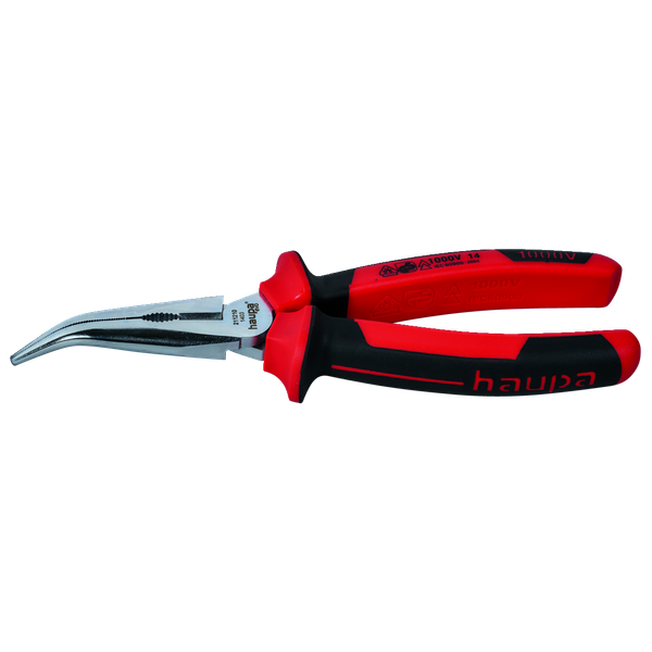 Needle nose pliers bent 200mm with side cutting function VDE 1000V 2C telephone pliers image 2