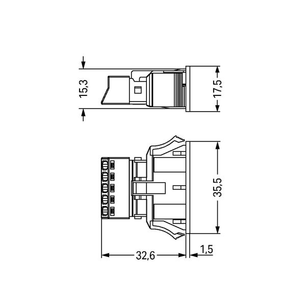 Snap-in socket without locking lever 5-pole black image 4