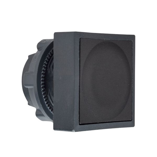 Head for non illuminated push button, Harmony XB5, black square flush pushbutton Ø22 mm spring return unmarked image 1