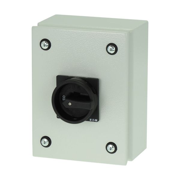 Main switch, P1, 40 A, surface mounting, 3 pole + N, STOP function, With black rotary handle and locking ring, Lockable in the 0 (Off) position, in st image 6