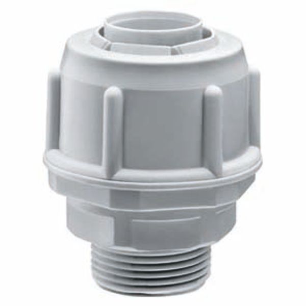 STRAIGHT FIXED COUPLING DEVICE GAS PITCH RUNG - IP54 - SHEATH Ø 12MM - GAS PITCH 3/8'' - GREY RAL7035 image 1