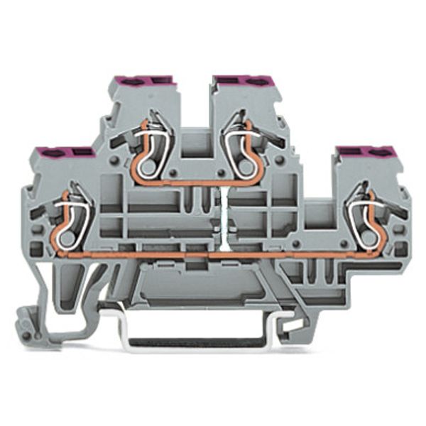 Double-deck terminal block 4-conductor through terminal block N blue image 3