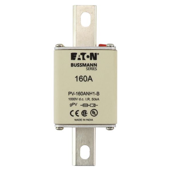 Fuse-link, high speed, 160 A, DC 1000 V, NH1, gPV, UL PV, UL, IEC, dual indicator, bolted tags image 6