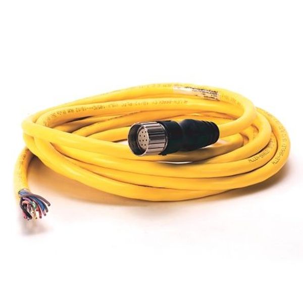 Allen-Bradley 889M-F12AH-5 M23 Cable, Female, Straight (Int Threads), Female, Straight (int threads), Standard Materials, 12-Pins, 12-Pins, Cable, No Connector, Cable- IEC Stndrd Color Code, No Connector, Same as First End, PVC Cbl, Yellow image 1