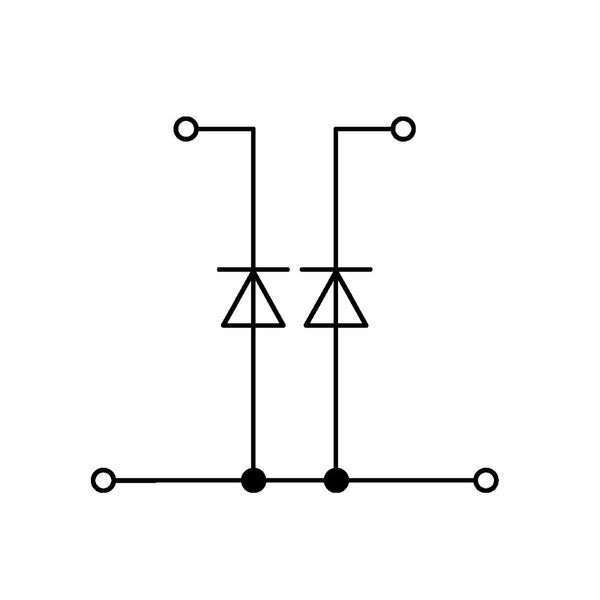 Component terminal block double-deck with 2 diodes 1N4007 gray image 2