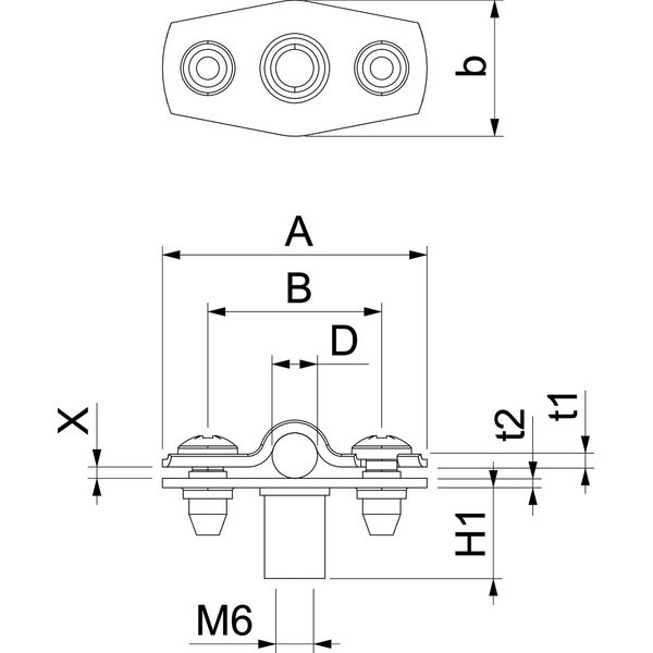 ASG 732 6 A4 Distance saddle with threaded connection M6 5-6mm image 2