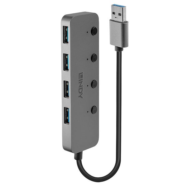 4 Port USB 3.0 Hub with On/Off Switches 4 additional USB ports with On/Off switch for each port image 1